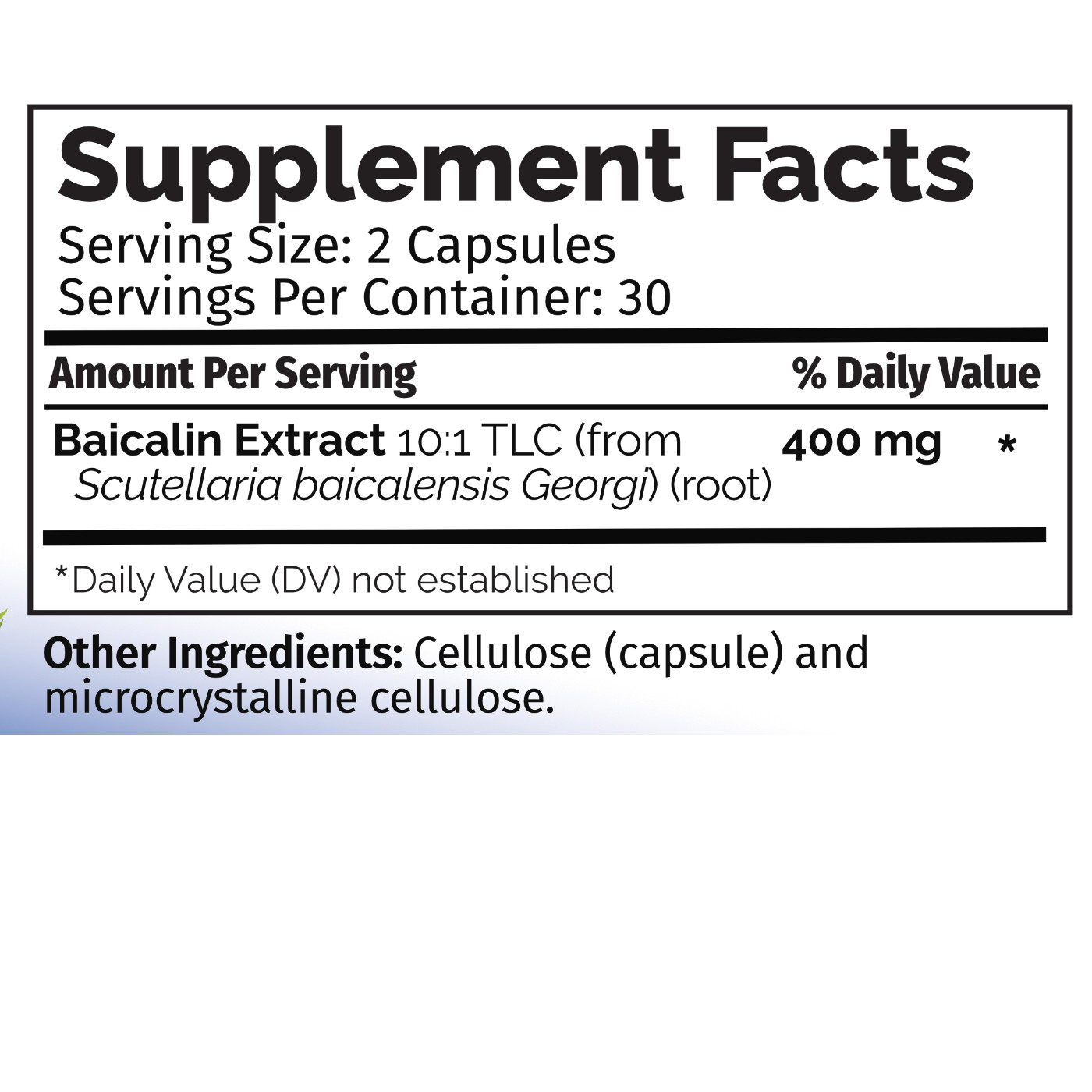 Chinese Skullcap Supplement Facts